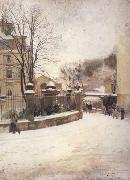 Edouard Castres Snowed up Street in Paris (nn02) USA oil painting reproduction